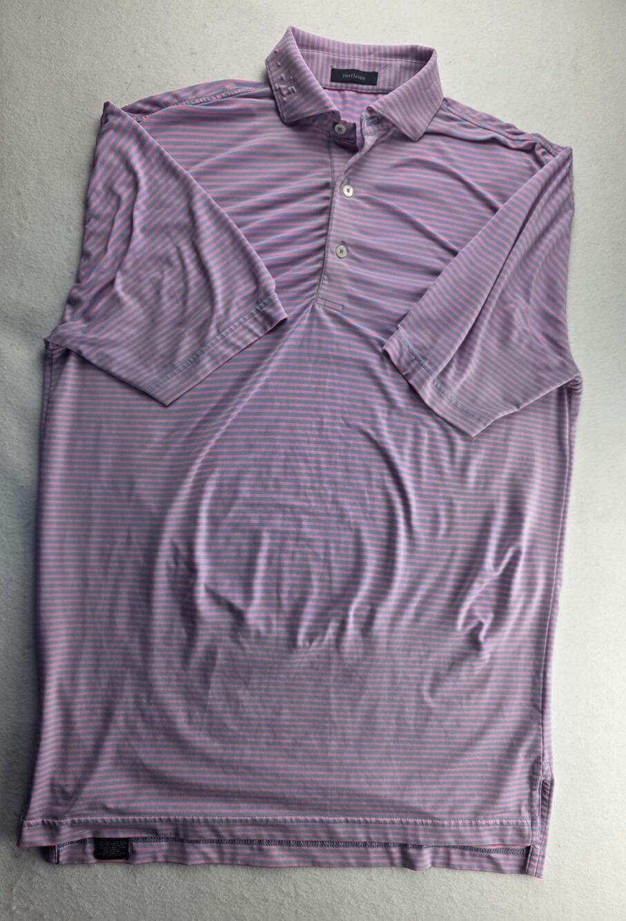 Turtleson Pink Purple Striped Polo Size Small